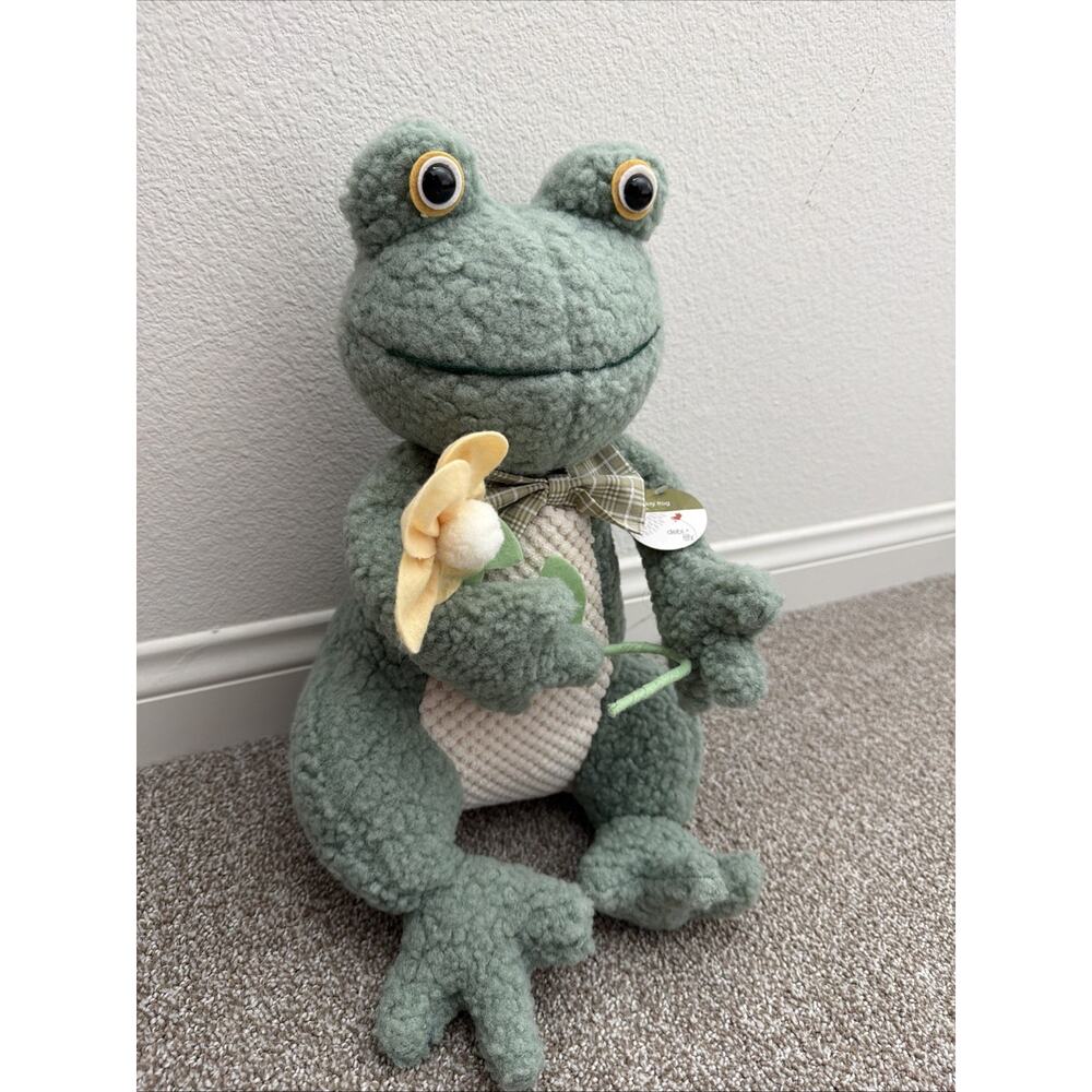 Freddy Frog Plush 16” Stuffed Animal Yellow Flower Debi Lilly Design